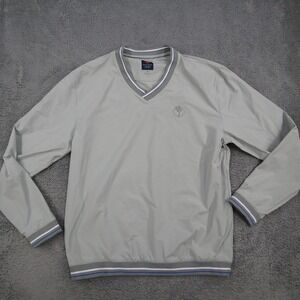 Donald Ross Sport Mens Gray V-Neck Windbreaker Plantation Golf Jacket Medium